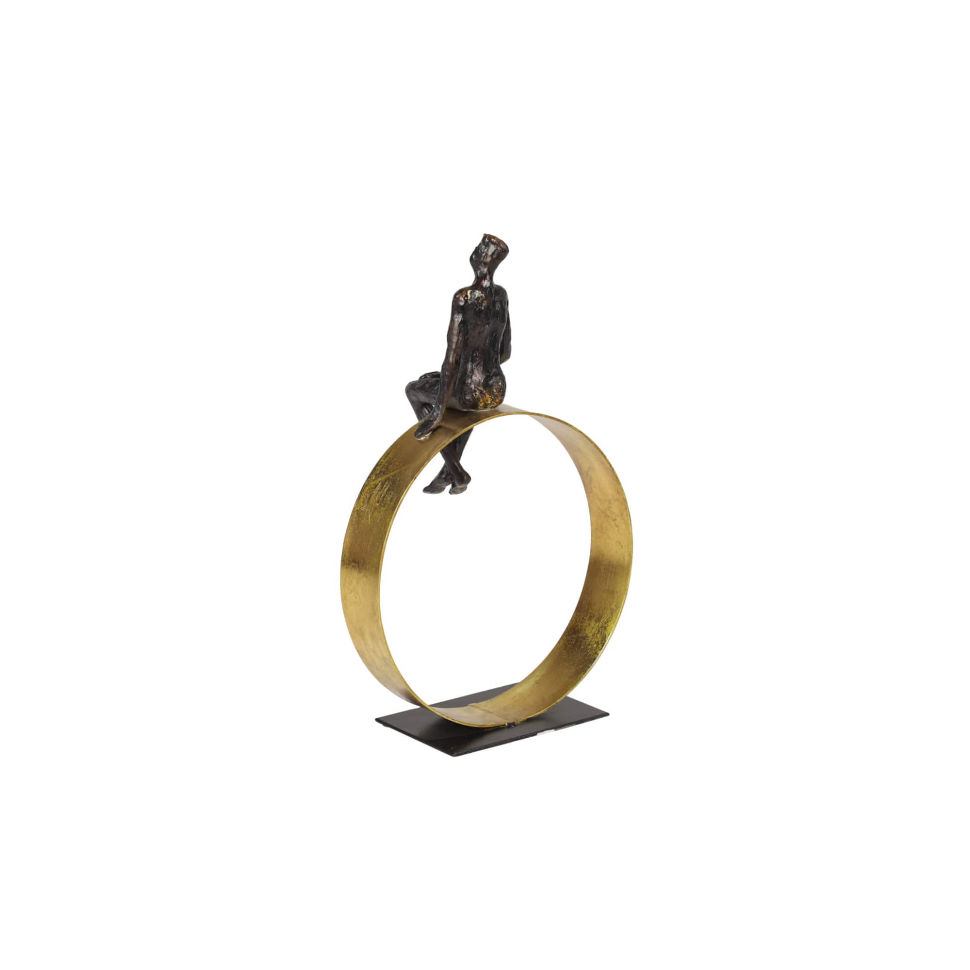 Black Resin Modern Sculpture, Man 15" x 9" x 5"